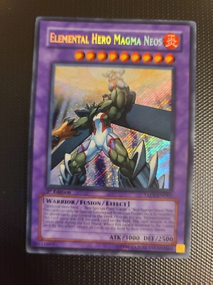YuGiOh Elemental Hero Magma Neos Secret Rare TAEV-EN043 1st Edition LP-image