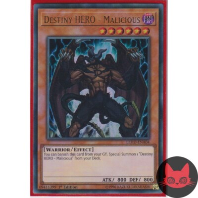Yugioh Destiny HERO - Malicious LEHD-ENA04 Ultra Rare 1st Edition NM-image