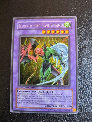 Yu-Gi-Oh! Elemental Hero Flame Wingman EHC1-EN004 Secret Rare Limited Edition LP-image