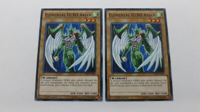 2x  ELEMENTAL HERO AVIAN  1ST EDITION SDHS-EN006  COMMON YUGIOH NM / UNPLAYED-image