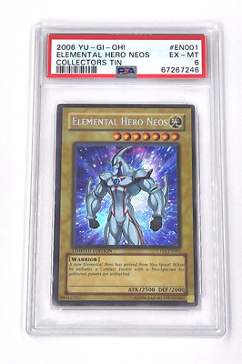2006 YuGiOh Elemental Hero Neos CT03-EN001 Collectors Tin Limited Edition PSA 6-image