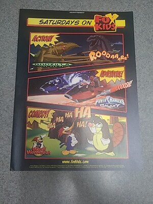 Fox Kids Godzilla Power Rangers Woody Woodpecker Print Ad 1999 8x11 Wall Art-image