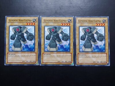 Yugioh - Elemental Hero Clayman TLM-EN003 Common Playset x3-image