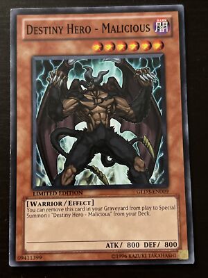 Yu-Gi-Oh! Destiny Hero - Malicious Gold Series 3 GLD3-EN009 Limited Common LP-image