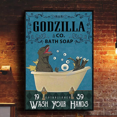 Godzilla Co Bath Soap Wash Your Hands Bathroom Poster-image