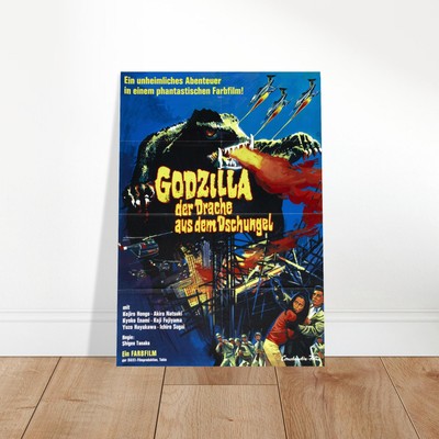 Vintage Godzilla Movie Poster - Classic Japanese Monster Film Art-image