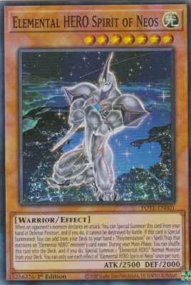 YUGIOH HOLO CARD 1 X ELEMENTAL HERO SPIRIT OF NEOS POTE-EN001 1ST EDITION-image
