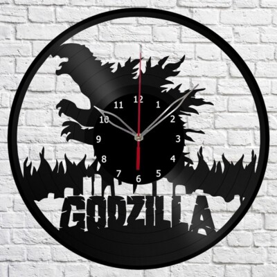 Vinyl Clock Godzilla Vinyl Wall Clock  Home Decor Vinyl Record Wall Clock 1971-image