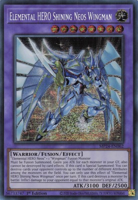 Yugioh MP24-EN062 - Elemental HERO Shining Neos Wingman - Secret Rare-image