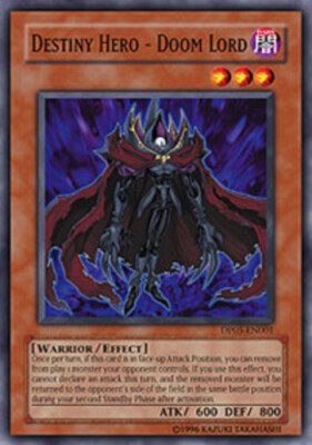 Destiny Hero - Doom Lord - DP05-EN001 - Common - 1st Edition x3 - Near Mint-image