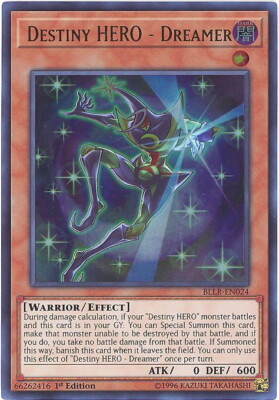 Yu-Gi-Oh Card - BLLR-EN024 - DESTINY HERO - DREAMER (ultra rare holo) - NM/M-image
