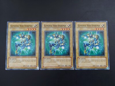 Yugioh - Elemental Hero Sparkman TLM-EN004 Common Playset x3-image