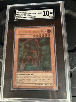 YuGiOh! Destiny Hero Double Dude 2006 SGC 10 Gem Mint Ultimate 1st Ed POTD-EN012-image