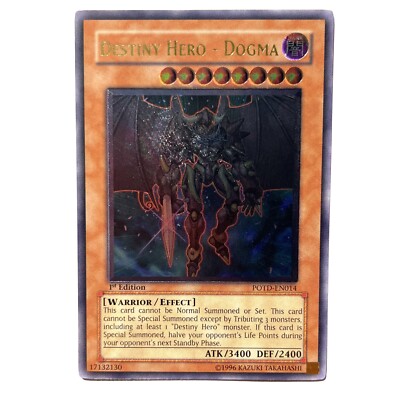 Destiny Hero- Dogma NM 1st Edition Ultimate Rare POTD-EN014 Yu-Gi-Oh! See Photos-image