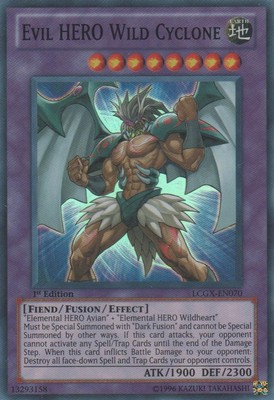 Evil HERO Wild Cyclone - LCGX-EN070 - Super Rare - Unlimited Edition - Near Mint-image