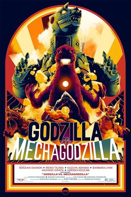 Godzilla vs. Mechagodzilla by Matt Taylor Ltd x/225 Screen Print Mondo MINT Art-image