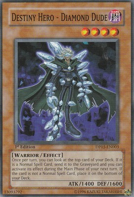 YUGIOH CARD  DESTINY HERO - DIAMOND DUDE DP05-EN003 1ST EDITION-image
