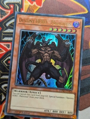 Yugioh Destiny HERO - Malicious LEHD-ENA04 ULTRA RARE - 1st Ed NM-image