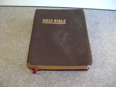 LARGE Holy Bible 1951 Hertel Blue Ribbon New Standard Reference Red Letter KJV-image