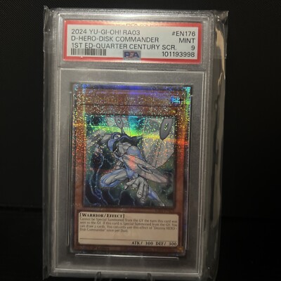 YU-GI-OH! RA03-QUARTER CENTURY BONANZA  QCSR DESTINY HERO - DISK COMMANDER PSA 9-image
