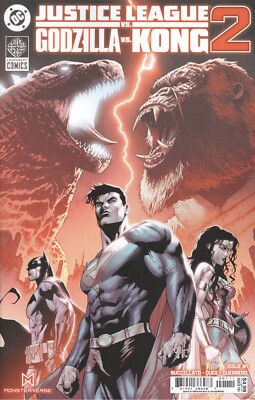 JUSTICE LEAGUE VS GODZILLA VS KONG 2 #1 COVER A CHRISTIAN DUCE VF/NM DC HOHC-image