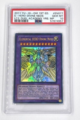 2011 YuGiOh Elemental Hero Divine Neos LCGX-EN077 1st Edition PSA 10 Gem Mint-image