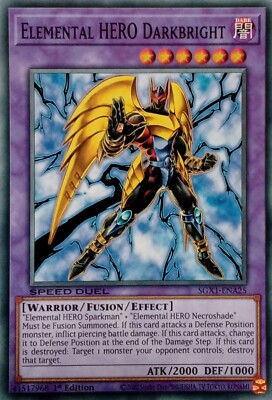 SGX1-ENA25 ELEMENTAL HERO DARKBRIGHT COMMON 1ST EDITION YuGiOh CARD-image