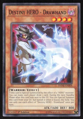 1996 Yugioh 1st Edition Destiny HERO- Drawhand-image