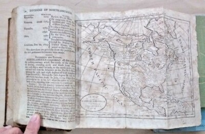 1807 Geography Made Easy by Jedidiah Morse, leather, two maps-image