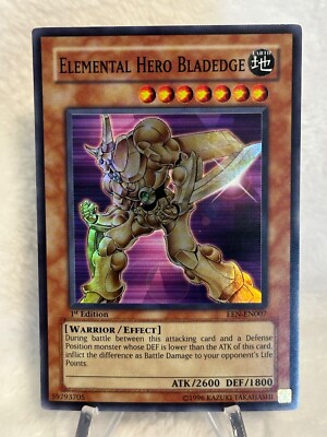 YUGIOH ELEMENTAL HERO BLADEDGE EEN-EN007 1 ST EDITION SUPER RARE-image