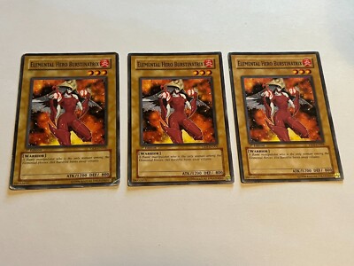 3x  Elemental Hero Burstinatrix - YSDJ-EN006 Yugioh Yu Gi Oh! 3 x3 Playset 1st-image