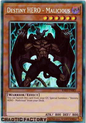 YUGIOH RA03-EN001 Destiny HERO - Malicious Collector's Rare 1st Edition NM-image