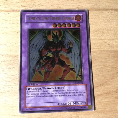 YUGIOH: ELEMENTAL HERO PHOENIX ENFORCER, EOJ-EN032 , 1ST EDITION, ULTIMATE RARE-image