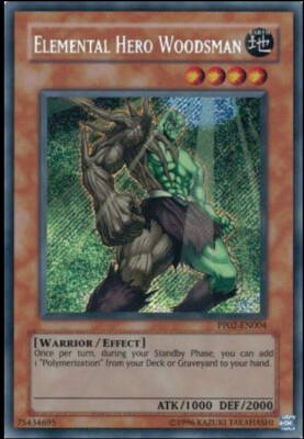 Yugioh Elemental Hero Woodsman PP02-EN004 Secret Rare NM-image
