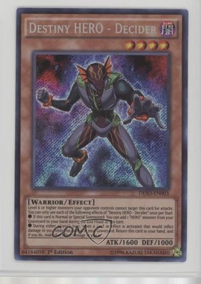 Destiny HERO - Decider SE 1st Ed. YuGiOh Soldiers #DESO-EN003 0f72-image