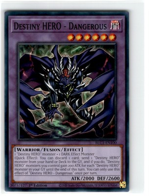 Yu-Gi-Oh! Destiny Hero Dangerous Common BLC1-EN100 Lightly Played 1st Edition-image