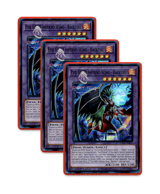 Yugioh! Evil HERO Inferno Wing - Backfire SUDA-EN032 (SR) 1st Ed 3x-image