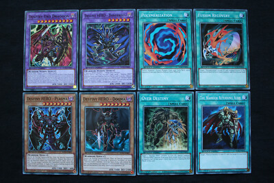 Destiny Hero fusion deck cards (End Dragoon, Dangerous, Polymerization, Plasma)-image