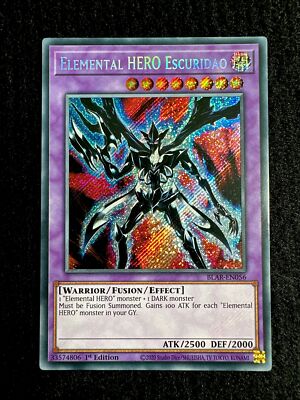 🔥 YUGIOH • ELEMENTAL HERO ESCURIDAO • SECRET RARE • BLAR-EN056 • 1st ED • NM 🔥-image