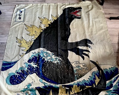 Godzilla Shower Curtain Japanese Wave-image