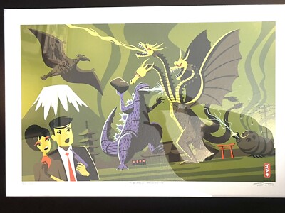 shag josh agle print “KINGU MONSSUTA” Godzilla-image