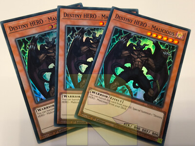 3x Malicious Hero Of Destiny / Destiny HERO® Super Rare® RA03-EN001® English-image