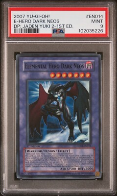 Yugioh 2007 Jaden Yugi 2 DP03-EN014 Elemental Hero Dark Neos Super 1st PSA 9-image