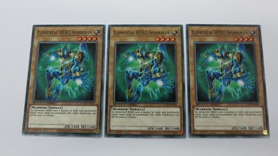 3x  ELEMENTAL HERO SPARKMAN  1ST EDITION  SGX3-ENA05 COMMON YUGIOH NM / UNPLAYED-image