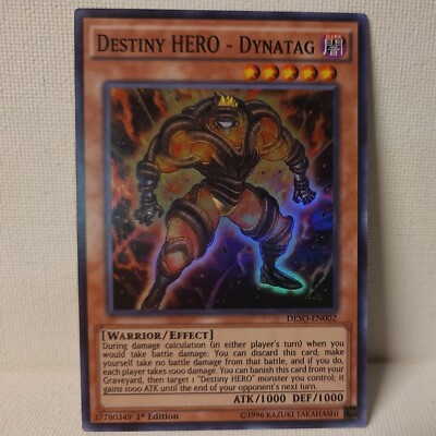 Yu-Gi-Oh! TCG Destiny HERO- Dynatag Destiny Soldiers DESO-EN002 Super Rare 1st-image