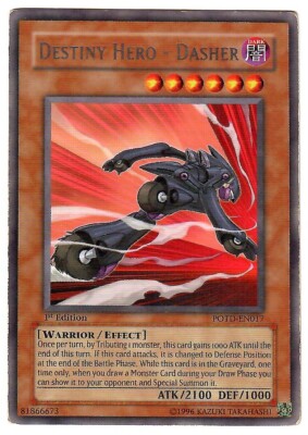 Yu-Gi-Oh Destiny Hero Dasher POTD-EN017 Power of the Duelist Rare 1st Edition LP-image