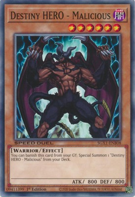 Yugioh! LP Destiny HERO - Malicious - SGX1-ENB08 - Common - 1st Edition Lightly -image