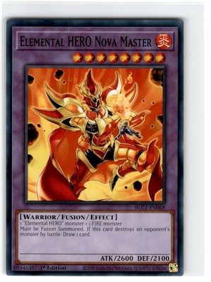 Yu-Gi-Oh! Elemental Hero Nova Common BLC1-EN068 Lightly Played 1st Edition-image