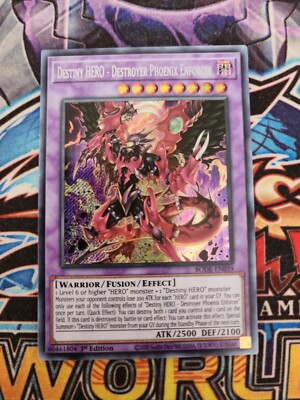 🔥Yugioh! Destiny HERO Destroyer Phoenix Enforcer DPE BODE-EN039 Secret Rare NM-image