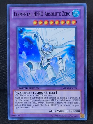 YuGiOh Elemental HERO Absolute Zero GENF-ENSE1 Limited Edition Super Rare LP-image
